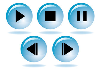 multimedia navigation icon set