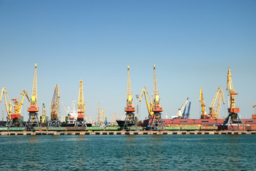 Fototapeta premium Panorama of the trading seaport