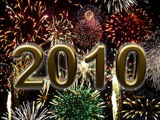 Il nuovo anno 2010 con fuochi d'artificio