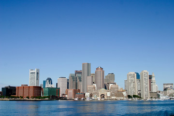Fototapeta na wymiar Boston skyline from water