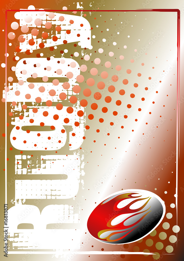 Wall mural rugby golden poster background 2