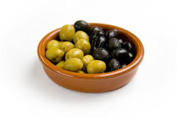 Olives in a ceramic bowl