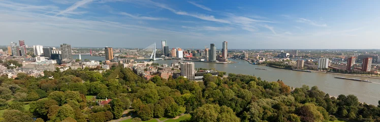 Papier Peint photo Pont Érasme aerial panorama image of  Rotterdam
