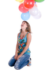 girl with balloons