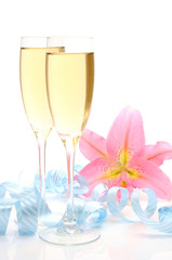 Champagne and flower