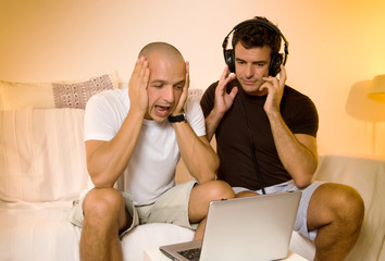 Listening  music with the bonnets
