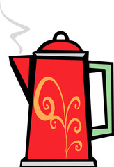 Red Swirl Coffee Pot
