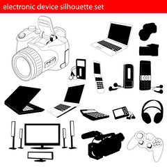 electronic device silhouette set