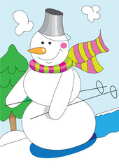 cartoon snowman
