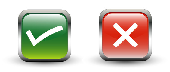 Tick & Cross Sign Icon Buttons