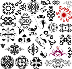 Many ornament decorative elements
