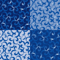 Seamless blue ornament vector pattern