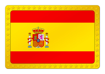 3D-Button - Spanische Flagge
