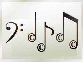 Copyright Musical Notation with Bass Clef