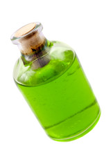 Green liquid in the bottle