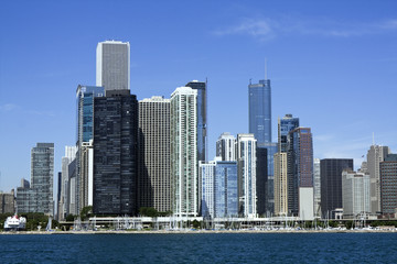 Fototapeta na wymiar Chicago from Lake Michigan