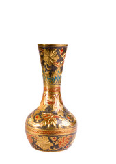 oriental vase isolated on the white background