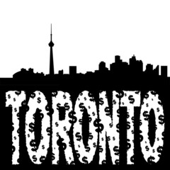 Obraz premium Toronto skyline with grunge text