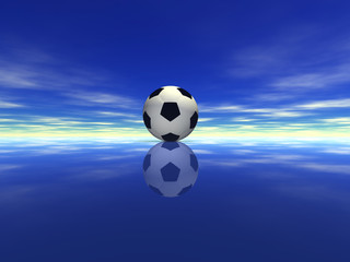 soccer ball on water