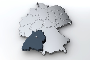 Deutschlandkarte Baden Wuerttemberg