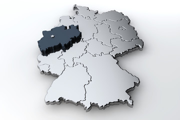 Deutschlandkarte Nordrhein Westfalen NRW