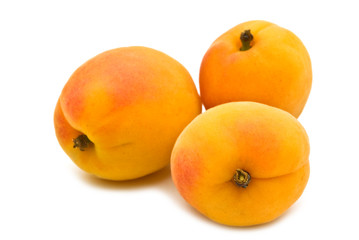 fresh apricot on white background .