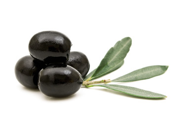 black olives on white background
