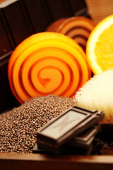 chocolate and orange soaps
