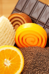 chocolate and orange soaps