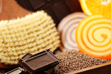 chocolate and orange soaps