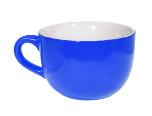 blue, cyan Cup on the white background (isolated).