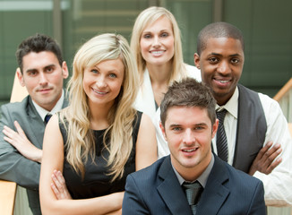 Fototapeta premium Businesspeople in a stairs