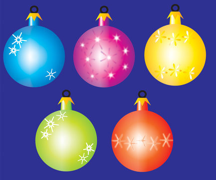 Christmas balls set. Vector Illustration