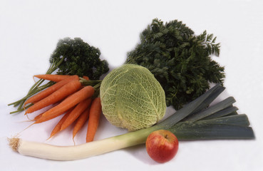 assortimment de fruits et légumes bons pour la santé