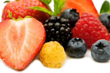 fresh berries on white background