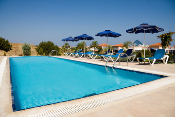 Swimming pool in summer resort