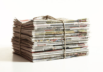 Close up of a pile of newspaper
