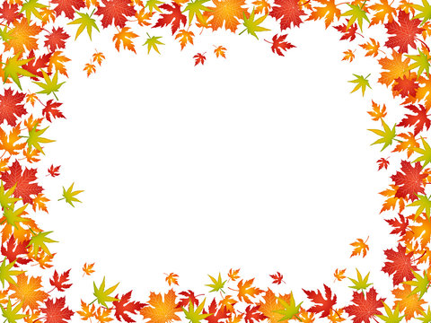 Colorful frame of autumn leaves