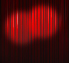 Deep Red Curtain With Two Small Spots