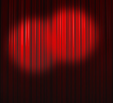 Deep Red Curtain With Two Small Spots