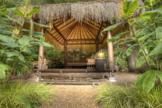 HDR image of thatched Palapa