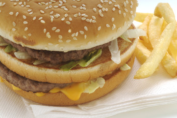 Hamburger con patatine fritte