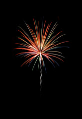 Fireworks isolated in black background