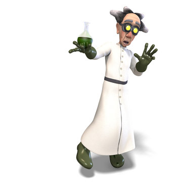 mad scientist with dangerous fluid