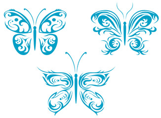 Isolated tattoos of butterfly