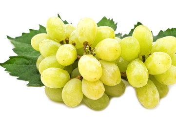 wet grape on white background