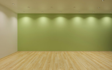 Blank wall with lamps - front view