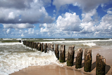 Windy day at seaside.