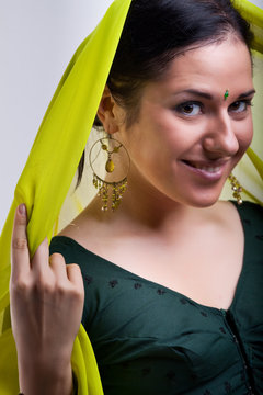 Lady In Yellow Headscarf
