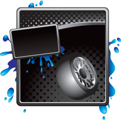 Black halftone tire advertisement